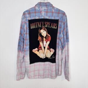 Zombie Killer Designs Womens Britney Spears Flannel Shirt Size XL Bleach Y2K Red